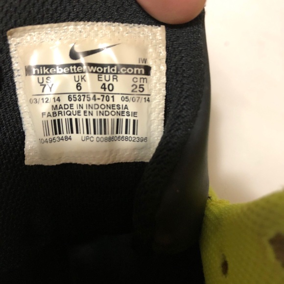 Nike Air Max Sitter Step 2 Yellow Black White Size7Y Authentic - Picture 8 of 8